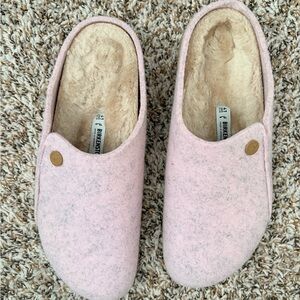 Birkenstock Pink Fuzzy Slippers